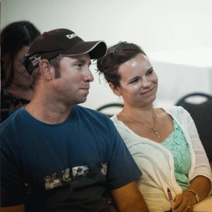 Couple listening at the CHEC Homeschool Introductory Seminar