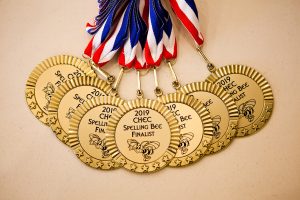 CHEC Homeschool Spelling Bee finalist medals