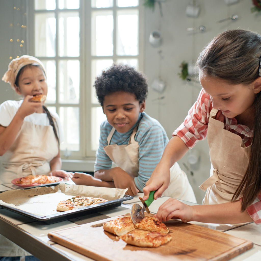 Making pizza for homeschool curriculum