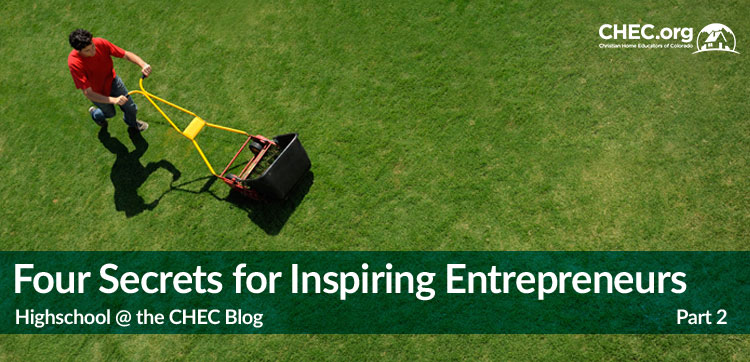 Entrepreneur Mowing Lawn