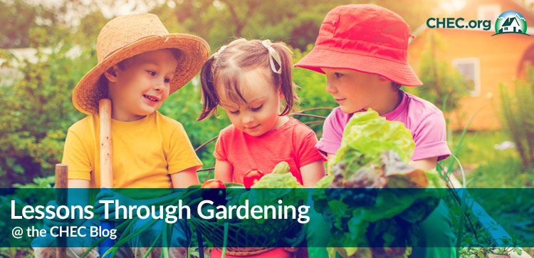 Lessons-Through-Gardening Children in Garden