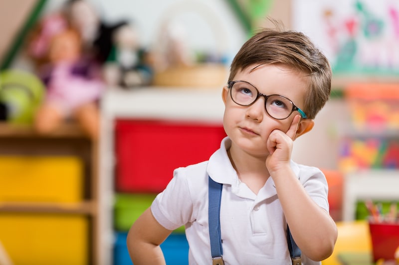 Small boy thinking